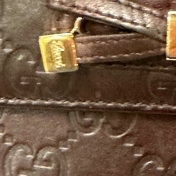 GUCCI Ssima GG wallet in EUC brown leather with monogram on leather see pic - Picture 8 of 10